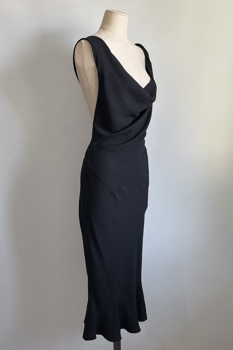 John Galliano Vintage Archive Spring 1999 Navy Blue Bias Cut Low