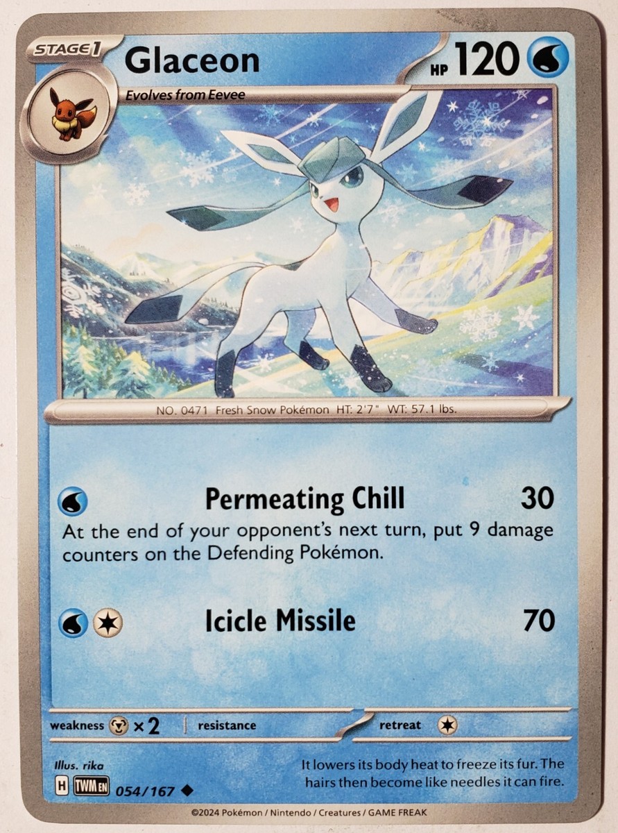 Glaceon 54/167 NM / M - Twilight Masquerade Pokemon Card - $2 Combined  Shipping