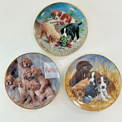 Franklin Mint ASPCA Collectible Plates ADOPT A PUPPY Triple Trouble James Killen