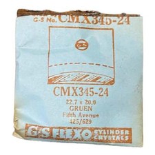 Germanow-Simon Mach (GS) CMX345-24 Watch Crystal 22.7x20.0 NOS Part Flexo Gruen