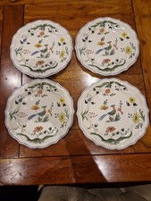 4 Superbes Assiettes A Entremets  En Faience De Gien Oiseau De Paradis