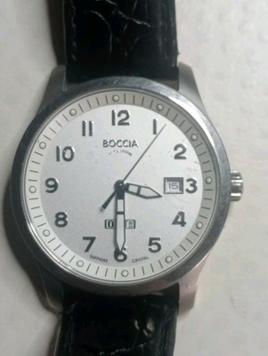 Herrenuhr Boccia Titan außen funktioniert Batterie im gebrauchten Zustand