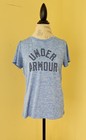Under Armour HeatGear Women's M Blue Heathered Logo Crew Neck T-Shirt Loose — photo 1