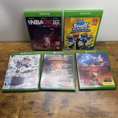 Xbox One Game Lot Bundle Minecraft Dungeons Hero Disney Aladdin Lion King Hasbro