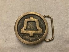 Bell Telephone Belt Buckle 1978 BTS Solid Brass Employee Systems Lineman 2.35