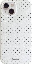 Compatible for iPhone 15 Case with Cute Fashion Polka Dot Aesthetics -White