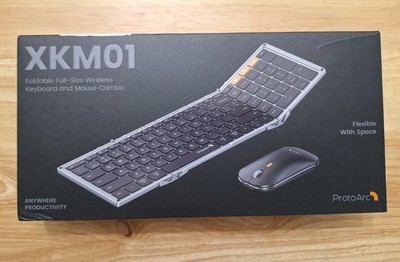 ProtoArc XKM01 Foldable Full-Size Wireless Keyboard and Mouse Combo Portable