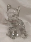 Fenton Clear Art Glass Sitting Cat Figurine 3.75" tall. Excellent condition