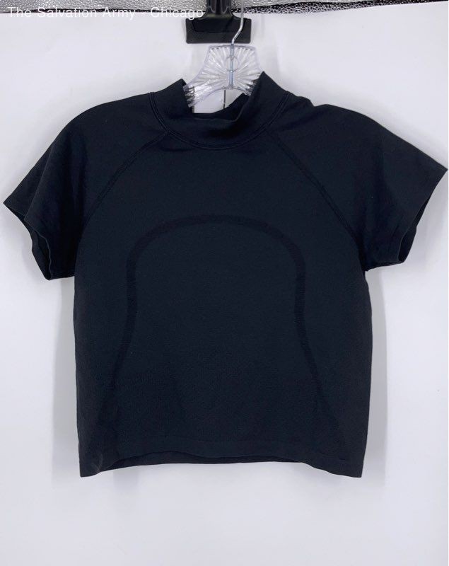 Lululemon Womens Black Activewear Cropped Top And Leggings Size 2 Lot Of 2