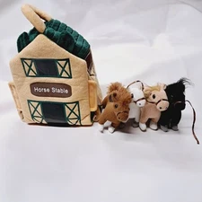 ADORE 12" Horse Stable  Plush Stuffed Animal Playset Creative Play Barn Farm