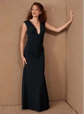 BHLDN FIRA PLUNGING V DRESS BLACK (size 16) NWT