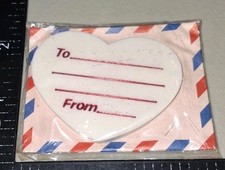 Vintage Eraser,1 Heart Love Message With Envelope,pkg,pink Rare, sat1-2 