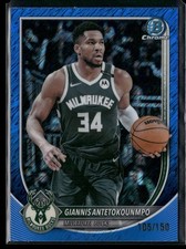 2025-26 Bowman Chrome BLUE SHIMMER Refractor Giannis Antetokounmpo /150 #BCV-80