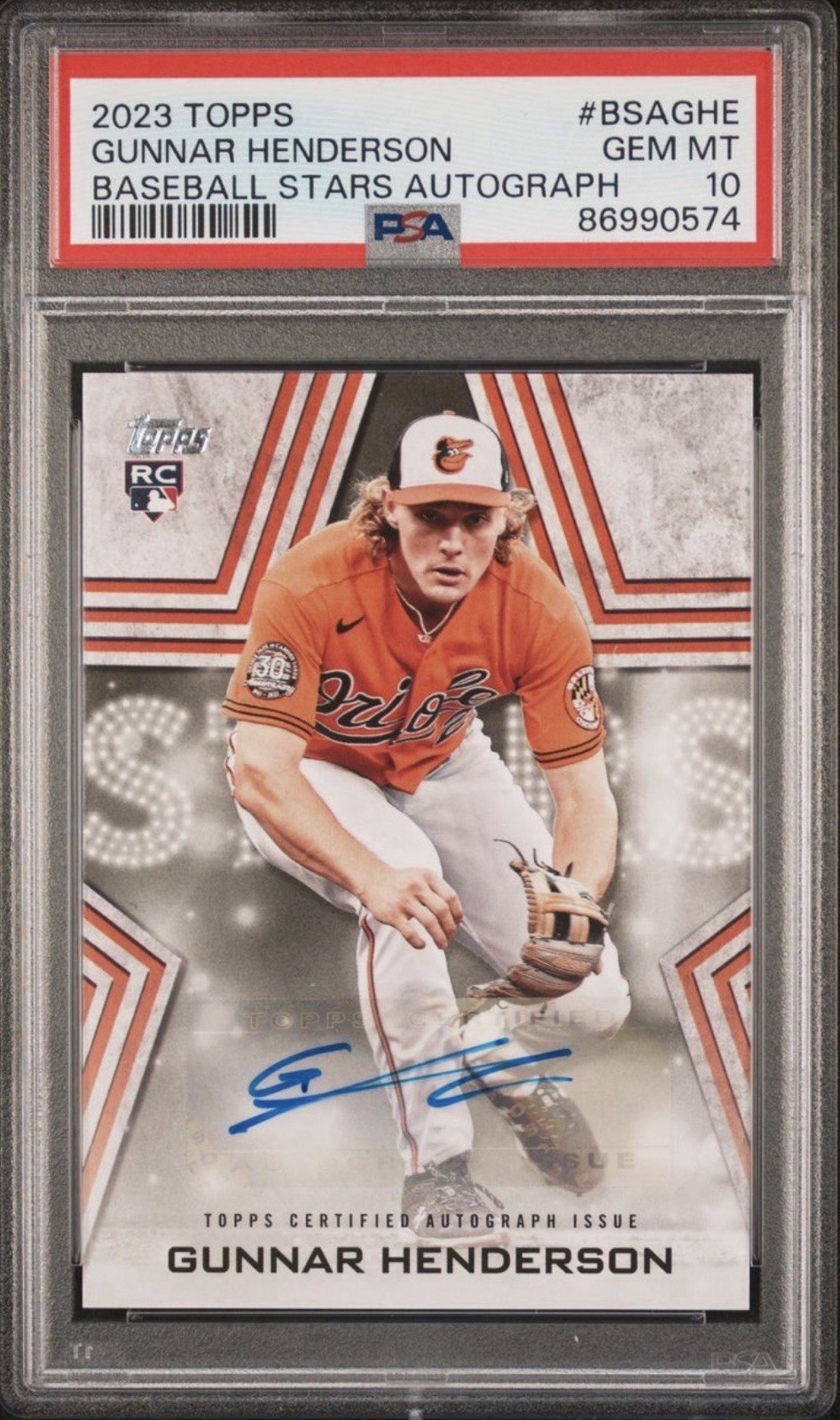 2023 Topps Series 2 Gunnar Henderson RC Auto PSA 10 Orioles Rookie