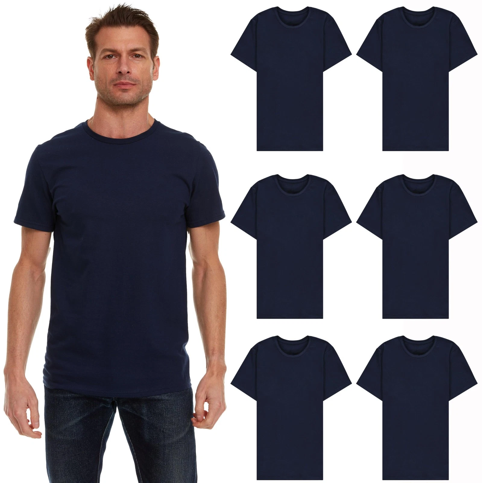 6 Pack BILLIONHATS Men's Solid Colors Cotton T-Shirts Short Sleeve (XL)
Opens in a new window or tab