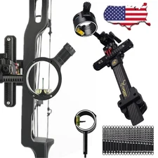 1Pin Compound Bow Sight 4X 6X 8X Lens 0.019" Micro Fiber Adjustable Archery Hunt