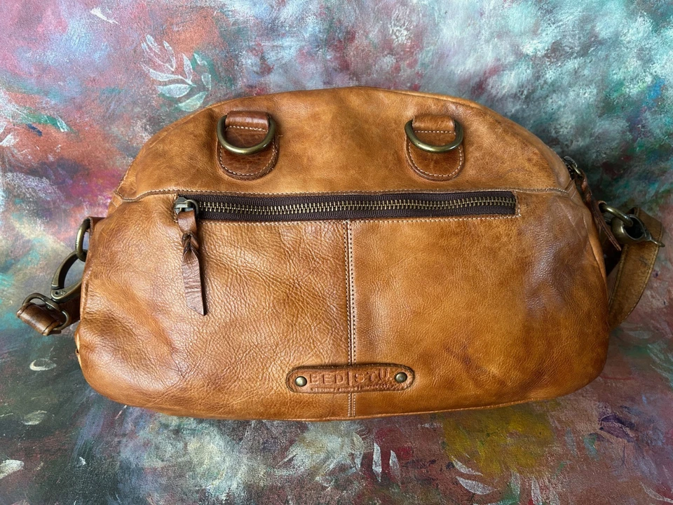 Bolsa de amostra rara - BED|STÜ bolsa tote/ombro de couro conhaque – alças duplas MIA - Imagem 2 de 4