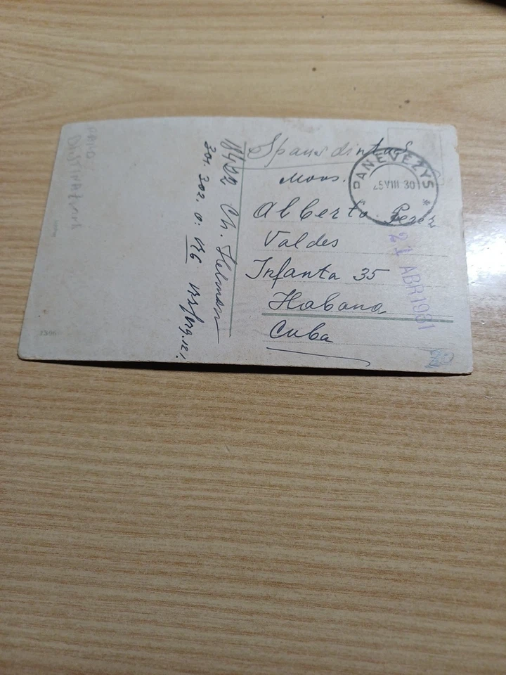 Lituania 1930 Splendida Cartolina Affrancata X Habana  Rara Destinazione - Imagen 4 de 4