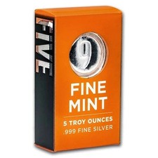 9Fine Mint 5 oz Cast Poured Silver Bar