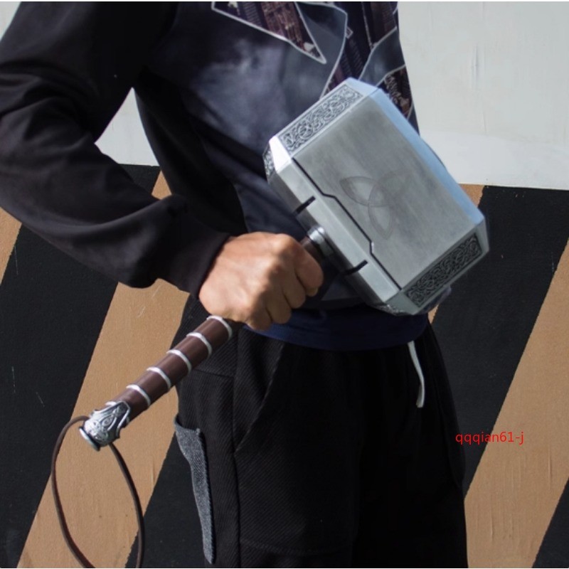 Marvel Comics Mjolnir Luminosa Figura Vocal Aleación de Metal Niño Juguete Modelo Martillo