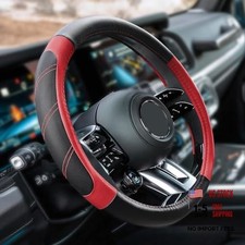 Car Steering Wheel Cover Steering Wheel Protector Durable Leather Cover Red Car Steering Wheel Cover Steering Wheel Protector Durable Leather Cover Red
