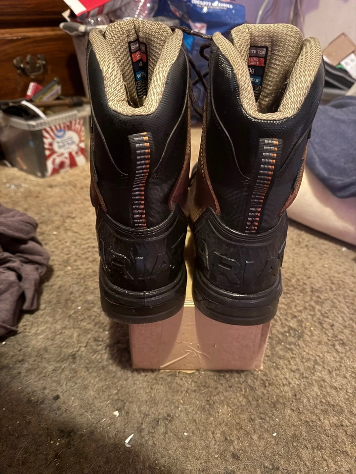 Botas de trabajo Ariat Treadfast para hombre 8" H2O 400 g punta de acero marrón oscuro 10042496 talla 9 Foto 4 de 4