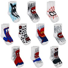 Spiderman Boys Socks 10-Pack of Decorative Spiderman Toddler Socks Amazing Le...