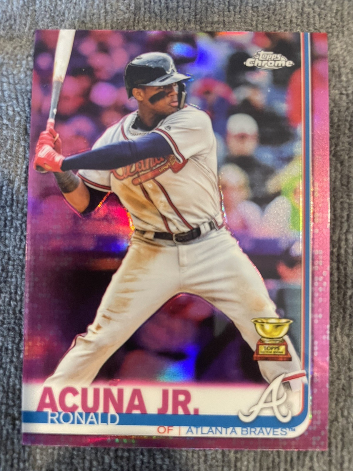 2019 Topps Chrome Ronald Acuna Jr. Pink Refractor Rookie Cup #117