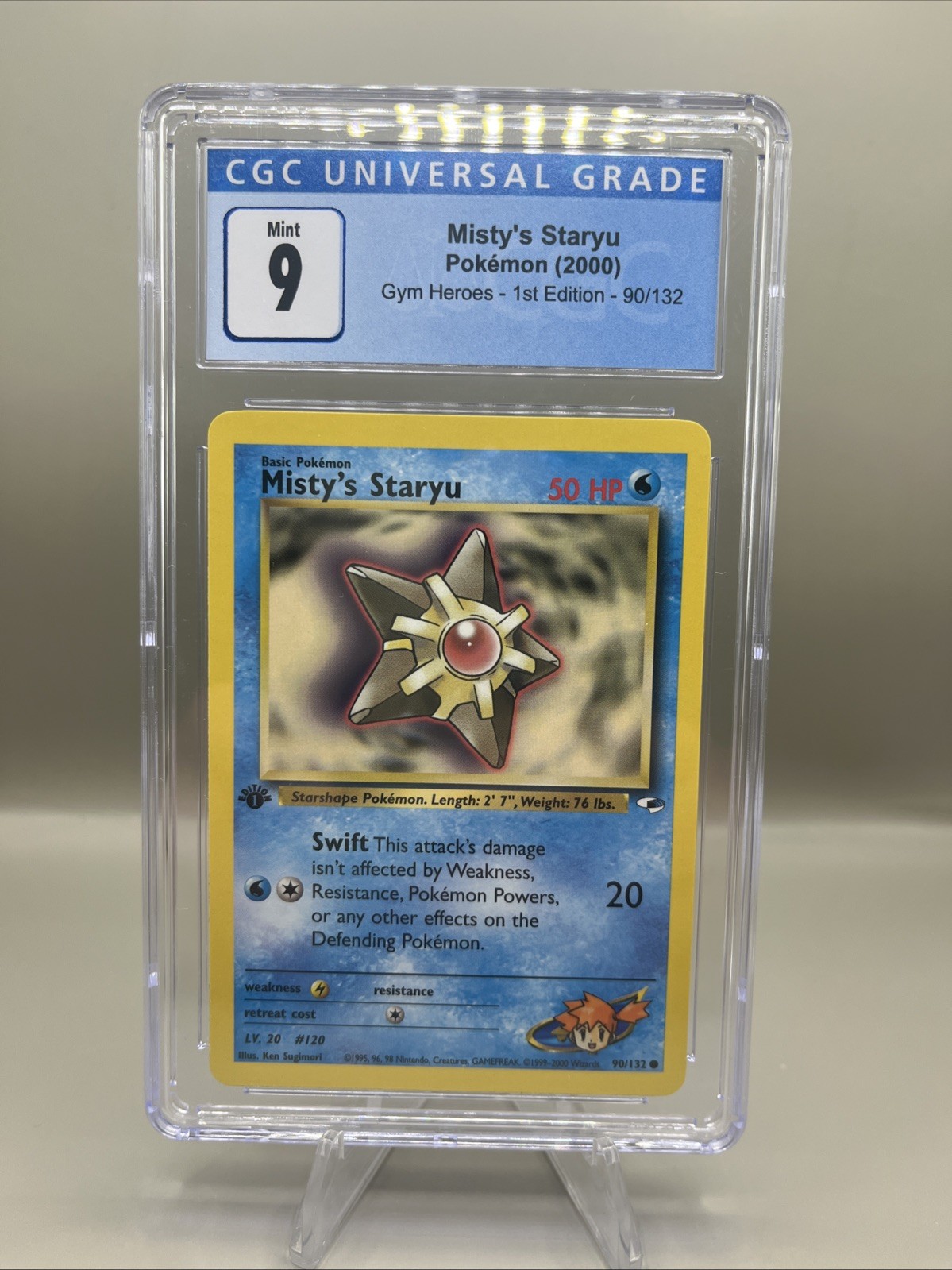 Pokemon CGC 9 Mint Misty's Staryu 90/132 Gym Heroes 1st Edition 2000 S#0400