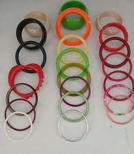 Lot 22 Multicolor Plastic Bangle Bracelet Assorted Colors 1038