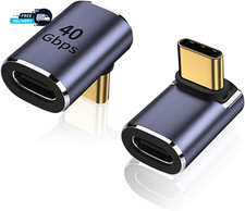 90 Degree USB C Male to Female Adapter 2 Pack Right Angle 100W Type