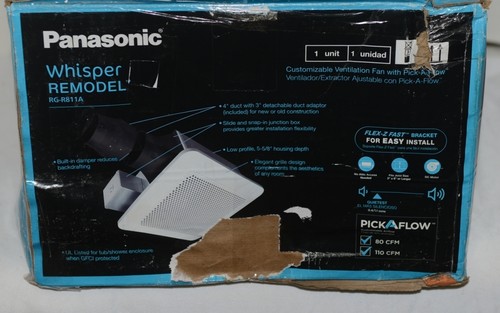 Panasonic 4963999 WhisperRemodel DC 0.8 Sone White Bathroom Ventilator Fan - Picture 6 of 8