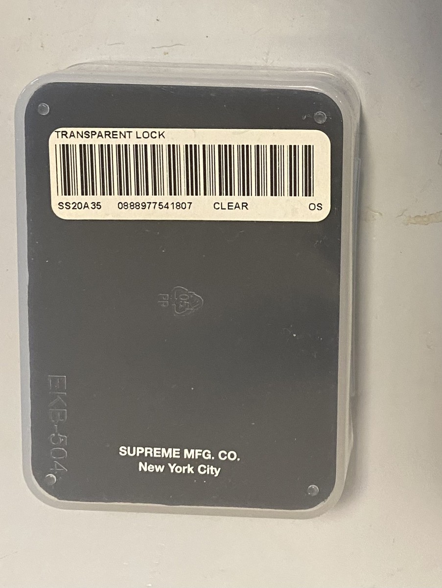 Supreme Transparent Lock Clear SS20 Supreme New York 2020