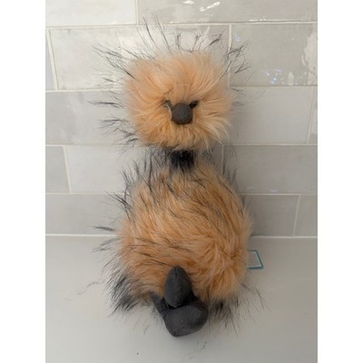 Jellycat Plush  Emu Just Peachy PomPom 10'' Peach Black Bird Stuffed Animal NWT