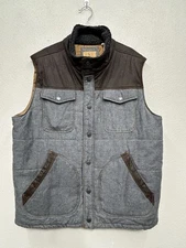 NEW Red Head Ranch Men's Vest Medium Chore Herringbone Western Faux Leather READ