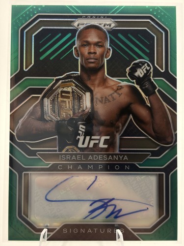 Israel Adesanya [Green] #CS-IAD 2021 Panini Prizm UFC Champion Signatures card