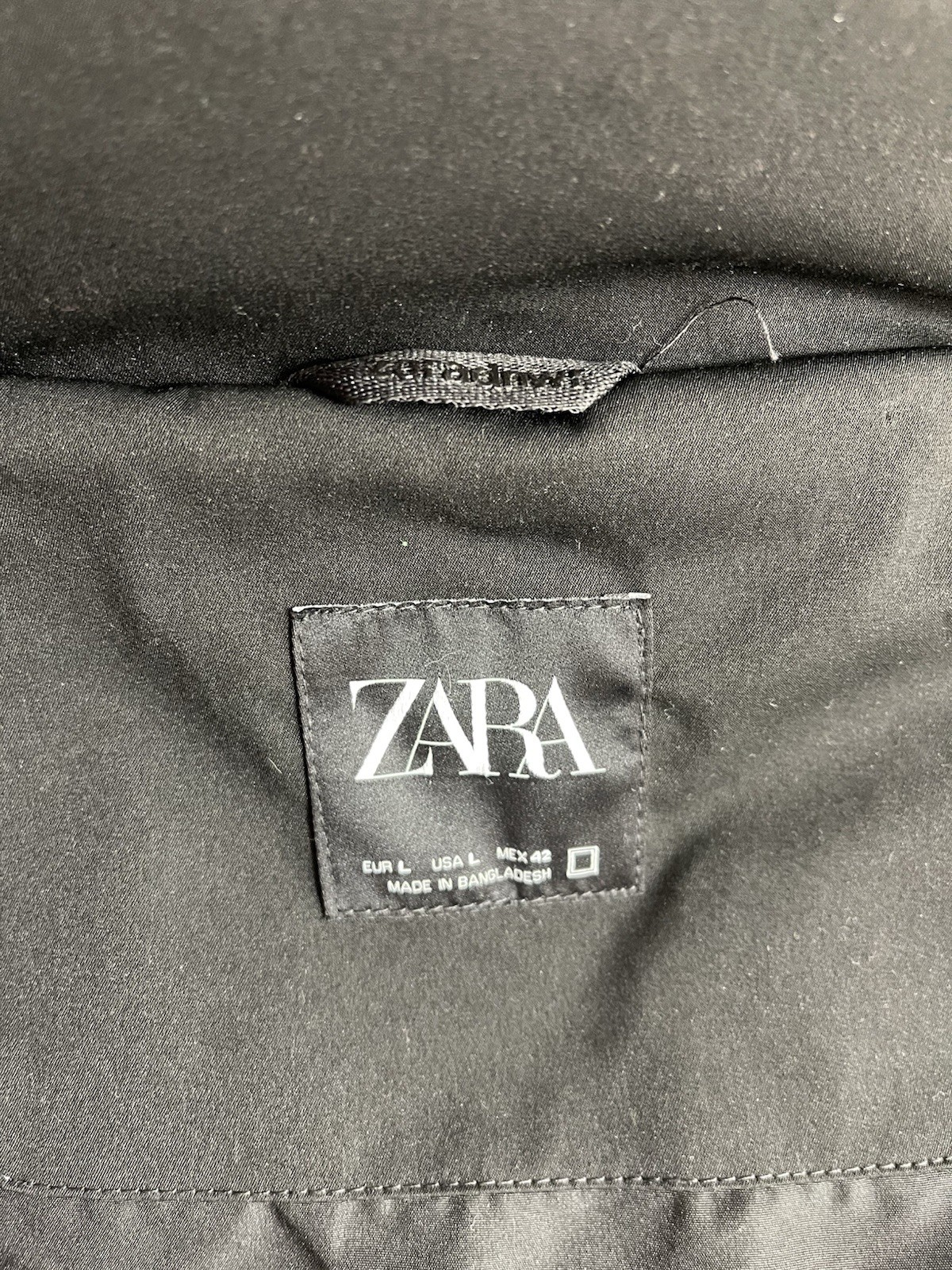 Zara Men’s Size Large  Black Longline Quilted High Collar Hooded Puffer Coat thumbnail 17