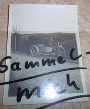 altes Original Foto Oldtimer Motorrad mit Seitenwagen Frau Fahrerin