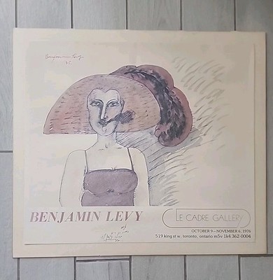 Signed Benjamin Levy poster for Le Cadre Gallery with woman.