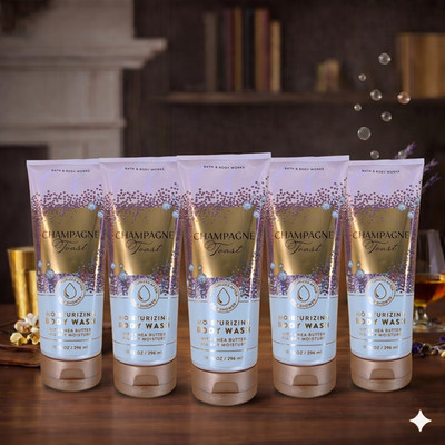 Bath & Body Works - CHAMPAGNE Toast Moisturizing Body Wash 10 oz [5 Pack]