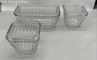 Anchor Hocking 6 Piece Set 1932 Vintage Design Refrigerator Dishes Clear