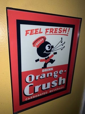 Orange Crush Soda Fountain Diner Kitchen Man Cave Advertising Sign