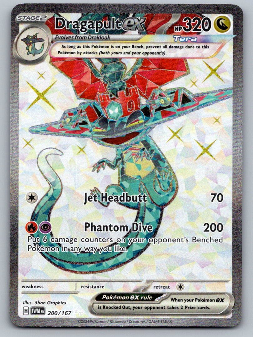Dragapult ex 200/167 Ultra Rare Twilight Masquerade Pokemon Holo Near Mint