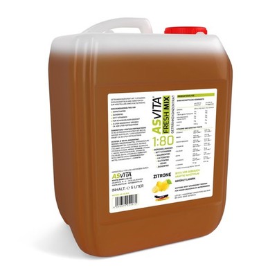 AsVita Getränkesirup Fresh Mix 1:80 - 5 Liter Kanister Zitrone (6,80 EUR/l)