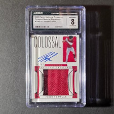 2023 PANINI NATIONAL TREASURES COLOSSAL MATERIAL JORDAN LAWLAR AUTO RELIC 42/49