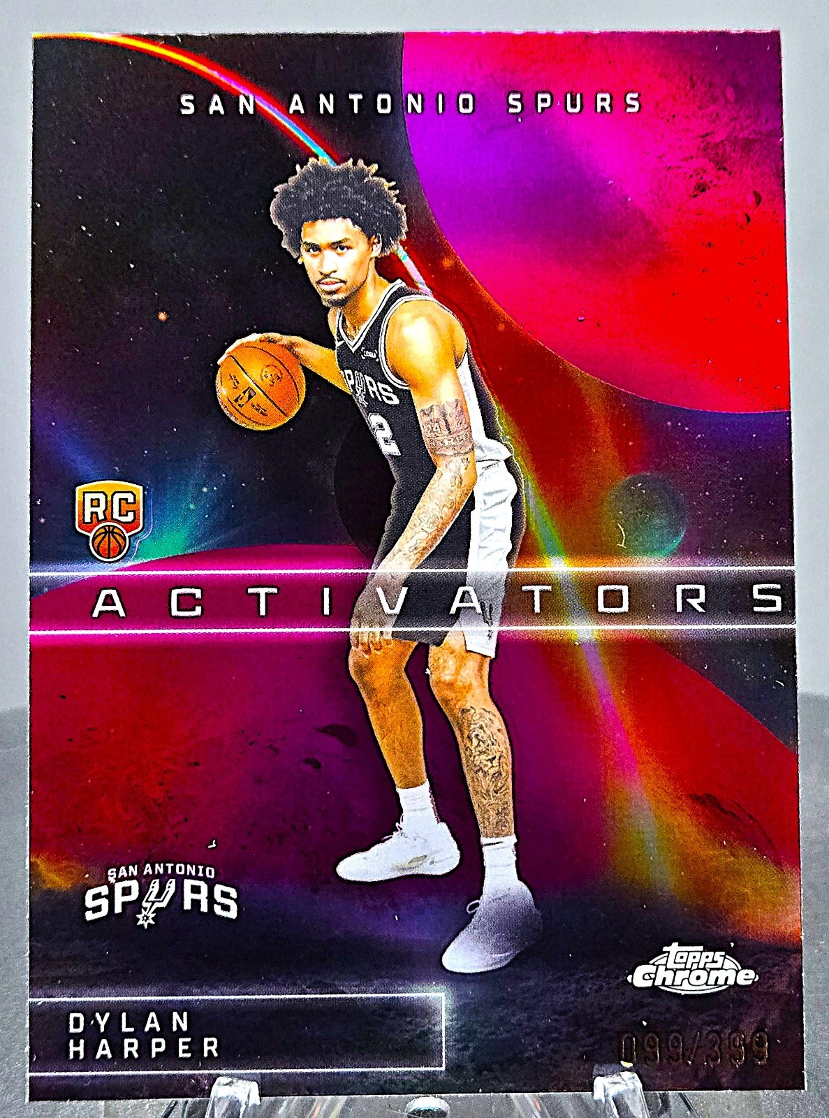 2025-26 Topps Chrome - Activators Magenta Spurs Dylan Harper #AC-12 (RC) /399