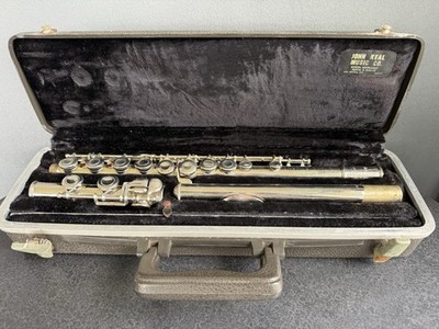 Bundy The Selmer Company Flute W/ Case Chrome Nickel Color For Part Or Repair