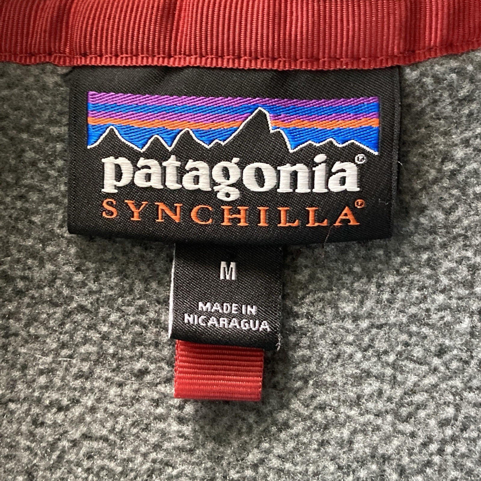 Womens Patagonia Synchilla T snap Fleece Grey Turquoise Green Pullover Medium thumbnail 5