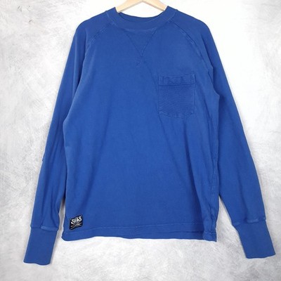 Stock Tank Supply Shirt Mens Large Blue Heavyweight Work Shirt Crew Pocket USA