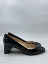 Prada Black Patent Leather Block Heel W 7